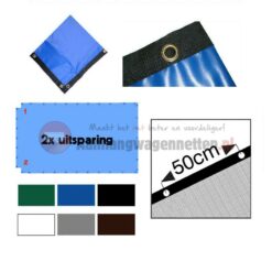 Waterdicht PVC afdekzeil 2 uitsparingen op maat gemaakt