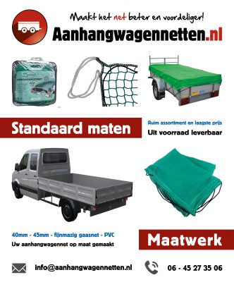 Aanhangwagennetten.nl, de specialist in netten en PVC zeilen voor uw aanhanger!